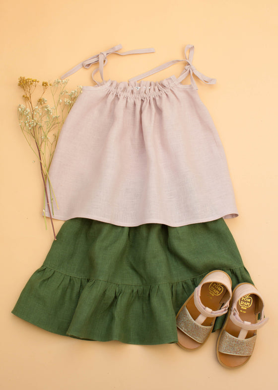 Green Linen Skirt