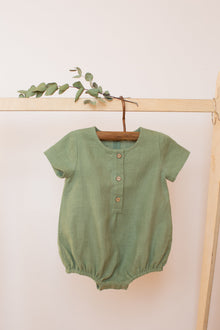  Pistachio Linen Romper