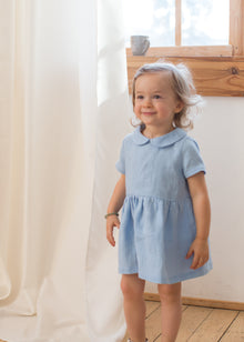  Blue Dress with Peter Pan collar