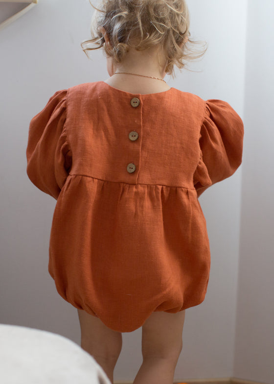 Rust Linen Romper