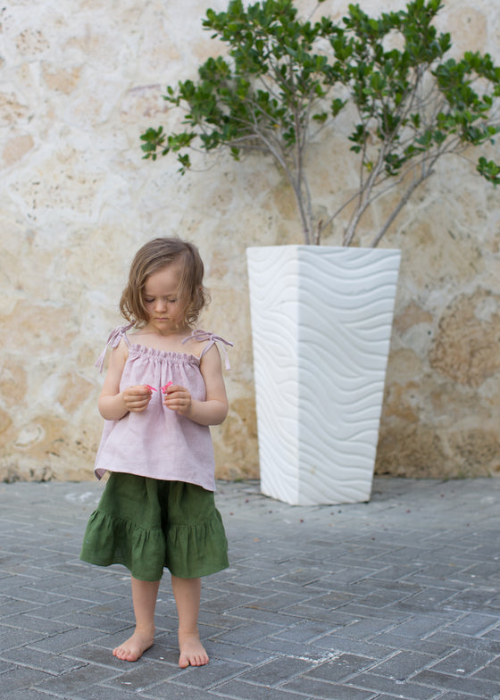 Green Linen Skirt