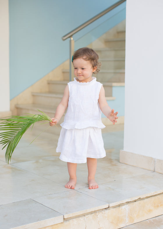 White Linen Skirt