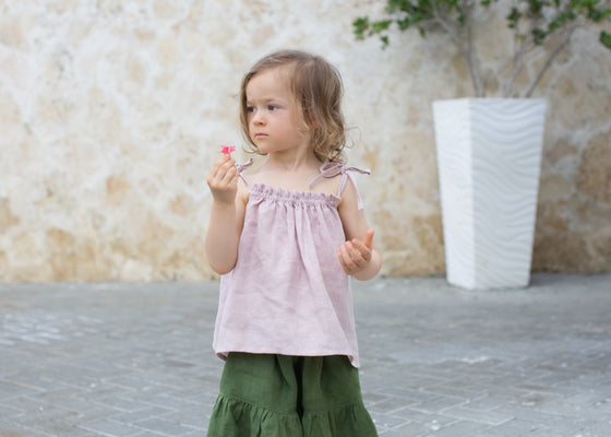 Pink top with ties