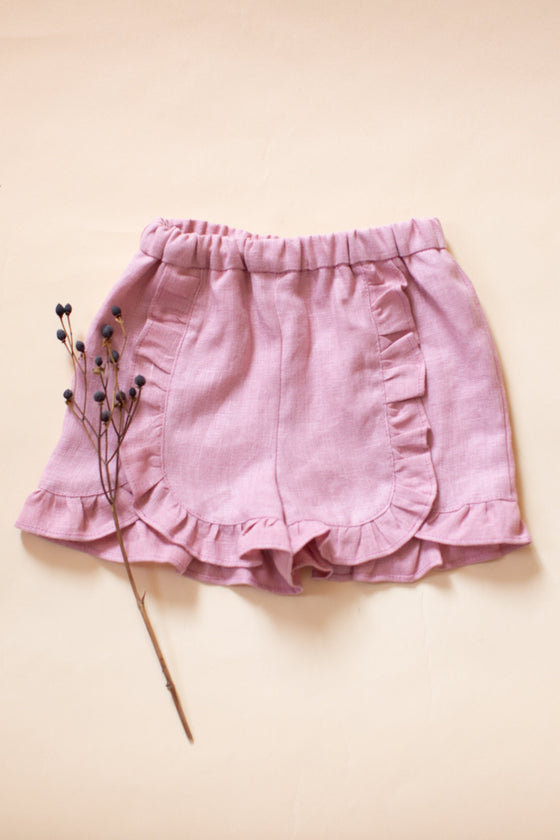 Ruffle Linen Shorts