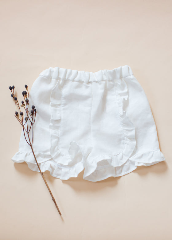 Ruffle Linen Shorts