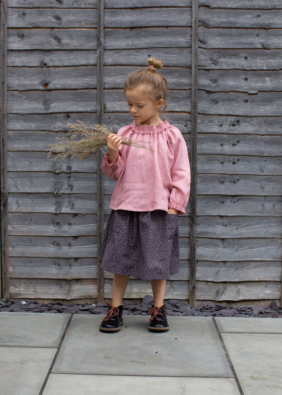 Blush linen blouse