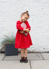 Red Dress with White Flowers