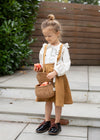 Caramel skirt with stripes