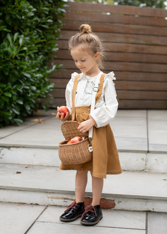Caramel skirt with stripes