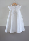White linen Ruffle Dress