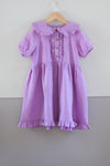 Purple Linen Dress with Ruffles