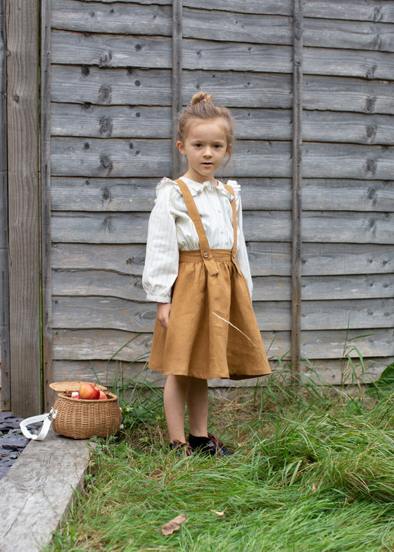 Caramel skirt with stripes