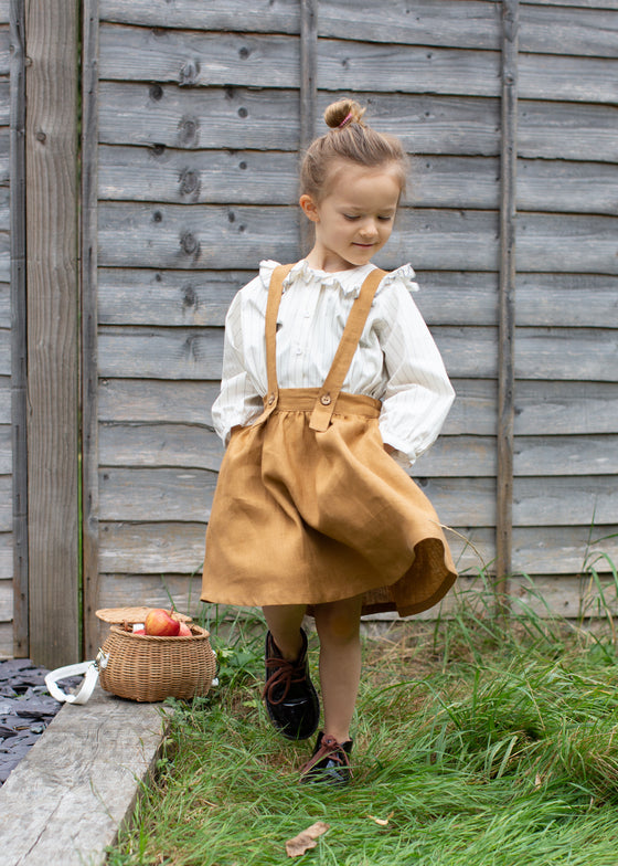 Caramel skirt with stripes