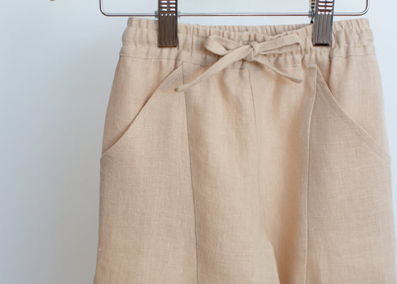 Beige linen pants