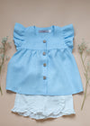 Blue Linen Blouse