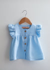Blue Linen Blouse