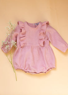  Blush Linen  Bubble Romper