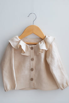  Ruffle Linen Blouse
