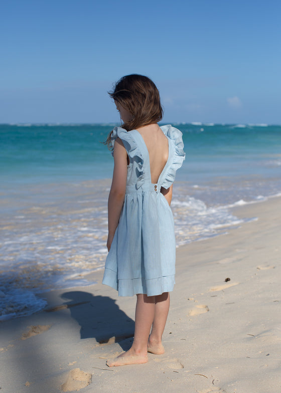 Sky Blue Open back Dress