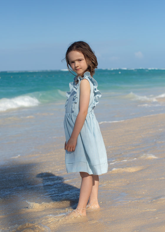 Sky Blue Open back Dress