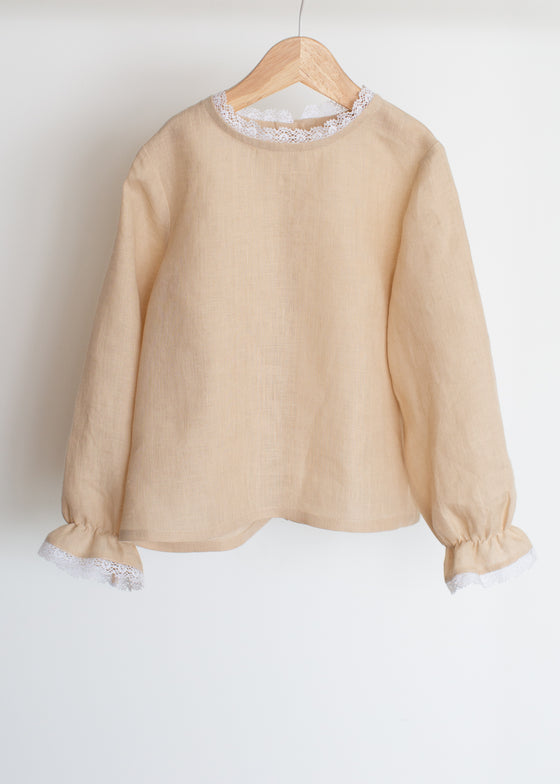 Linen Blouse with Lace