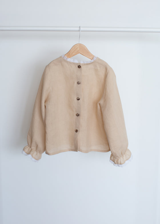Linen Blouse with Lace