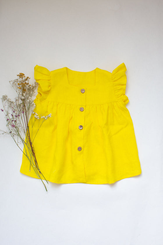 Lemon Linen Blouse