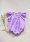 Lavender Ruffle Sleeves Romper
