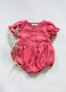  Berry Linen Romper