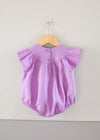 Lavender Ruffle Sleeves Romper