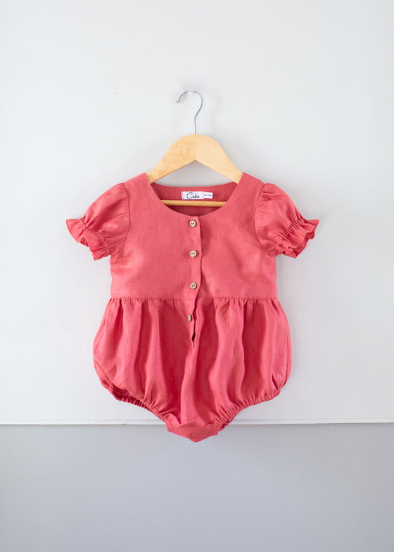Berry Linen Romper
