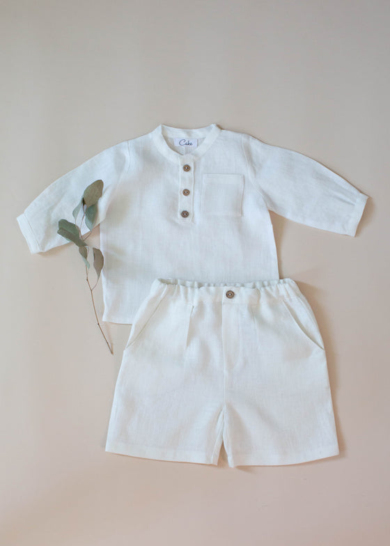 White Linen Shorts