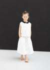 Linen top with black collar